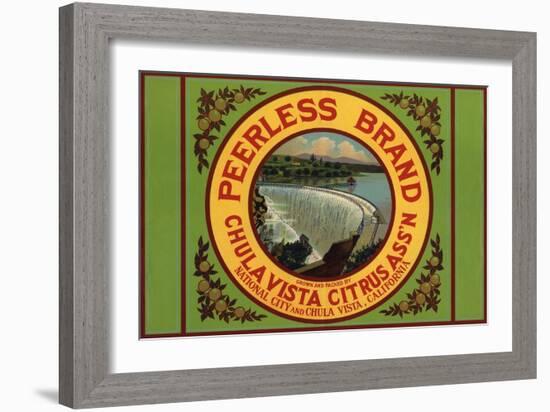 Peerless Brand - Chula Vista, California - Citrus Crate Label-Lantern Press-Framed Art Print