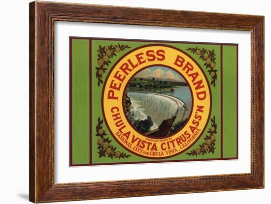 Peerless Brand - Chula Vista, California - Citrus Crate Label-Lantern Press-Framed Art Print