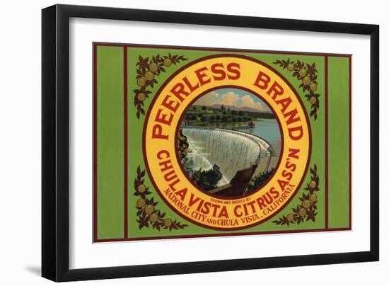 Peerless Brand - Chula Vista, California - Citrus Crate Label-Lantern Press-Framed Art Print