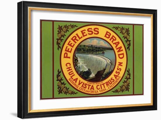 Peerless Brand - Chula Vista, California - Citrus Crate Label-Lantern Press-Framed Art Print