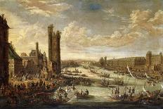 A View of Paris looking toward the Louvre and the Tour de Nesle. 1671-77-Peeter Bout-Mounted Giclee Print