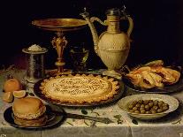 Still Life with a Tart, Roast Chicken, Bread, Rice and Olives-Peeters-Giclee Print