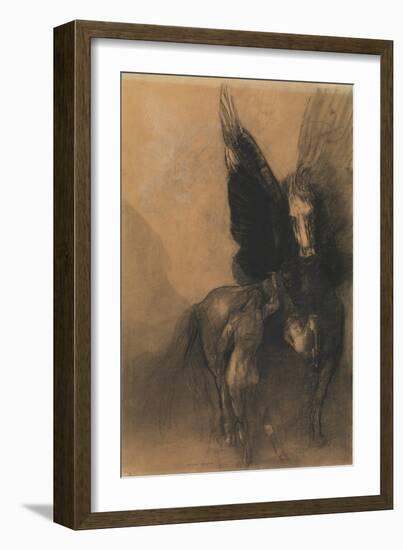 Pegasus and Bellerophon, c.1888-Odilon Redon-Framed Giclee Print