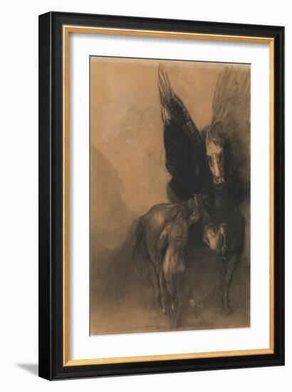 Pegasus and Bellerophon, c.1888-Odilon Redon-Framed Giclee Print