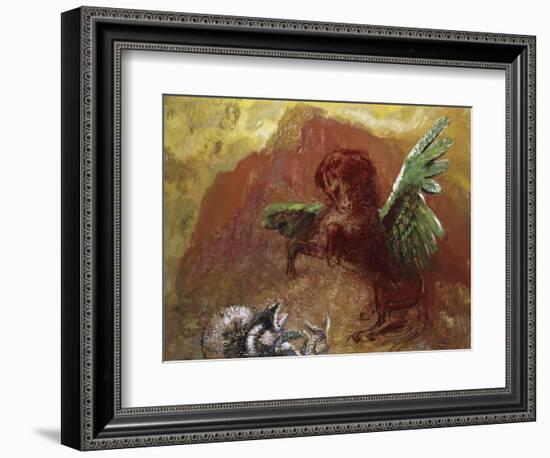 Pegasus and Hydra-Odilon Redon-Framed Giclee Print