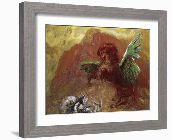 Pegasus and Hydra-Odilon Redon-Framed Giclee Print