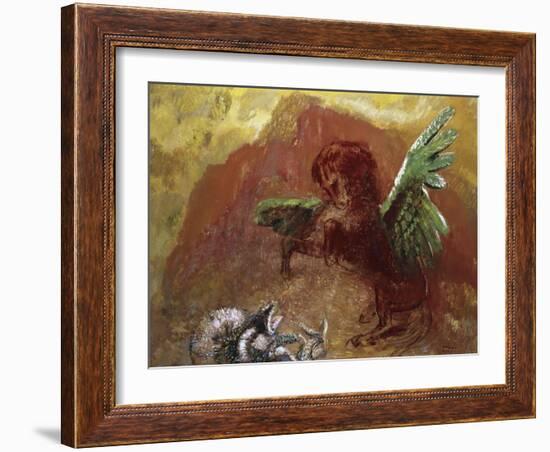 Pegasus and Hydra-Odilon Redon-Framed Giclee Print