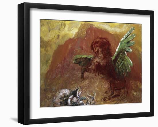 Pegasus and Hydra-Odilon Redon-Framed Giclee Print