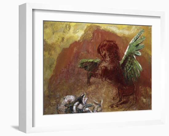 Pegasus and Hydra-Odilon Redon-Framed Giclee Print