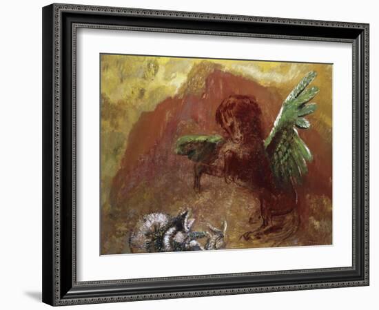 Pegasus and Hydra-Odilon Redon-Framed Giclee Print