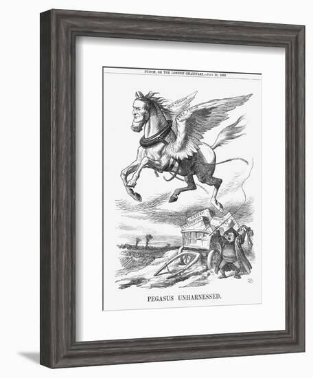 Pegasus Unharnessed, 1865-John Tenniel-Framed Giclee Print