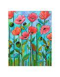 Coral Poppies-Peggy Davis-Framed Art Print