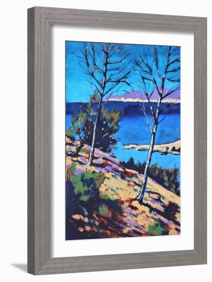 Peguera, 2021 (acrylic on paper)-Paul Powis-Framed Giclee Print