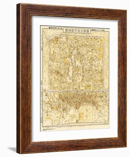 Peking, China - Panoramic Map-Lantern Press-Framed Art Print