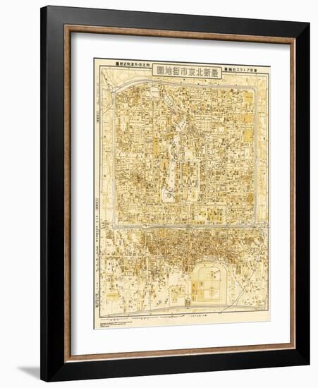 Peking, China - Panoramic Map-Lantern Press-Framed Art Print