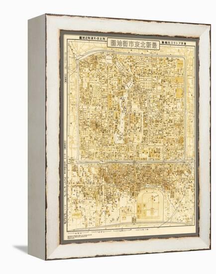 Peking, China - Panoramic Map-Lantern Press-Framed Stretched Canvas