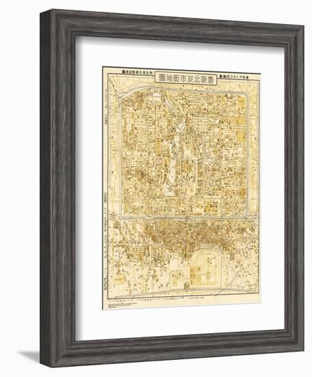 Peking, China - Panoramic Map-Lantern Press-Framed Art Print