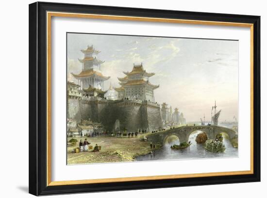 Peking West Gate-Thomas Allom-Framed Art Print