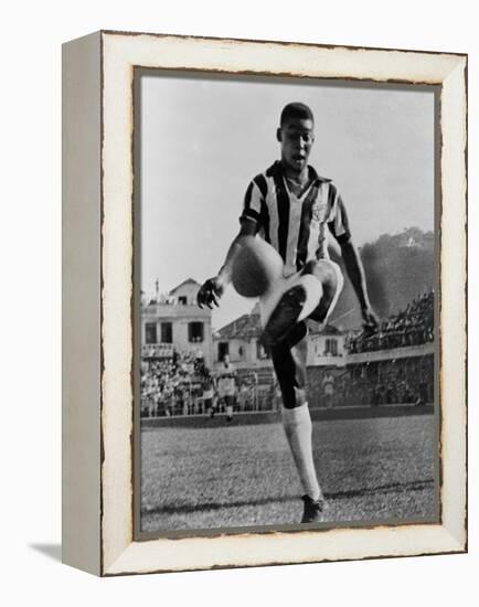 Pele, the Brazilian Soccer Champion in 1965-null-Framed Stretched Canvas