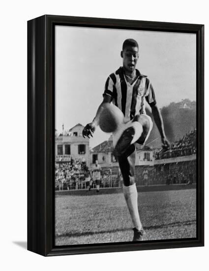 Pele, the Brazilian Soccer Champion in 1965-null-Framed Stretched Canvas
