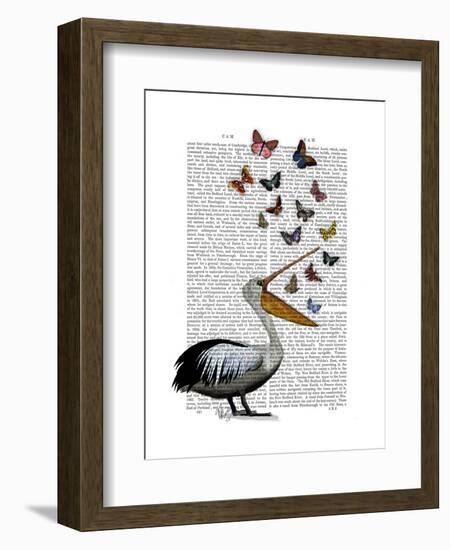 Pelican and Butterflies-Fab Funky-Framed Art Print