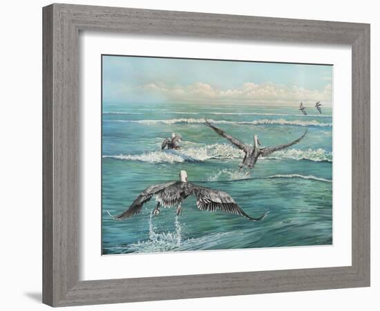 Pelican Beach-Bruce Nawrocke-Framed Art Print