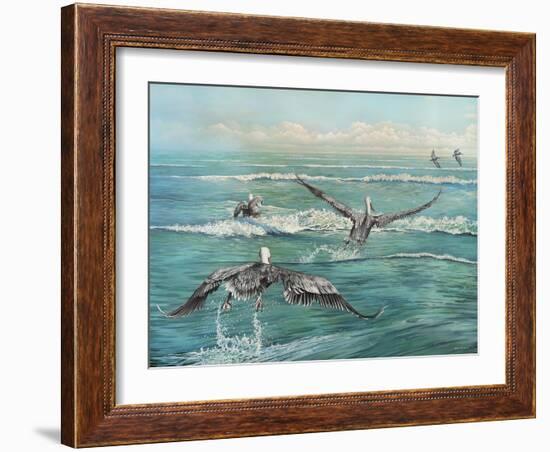 Pelican Beach-Bruce Nawrocke-Framed Art Print