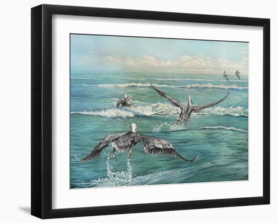 Pelican Beach-Bruce Nawrocke-Framed Art Print