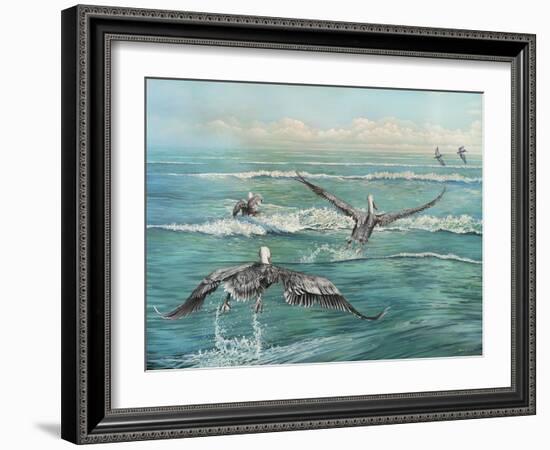 Pelican Beach-Bruce Nawrocke-Framed Art Print