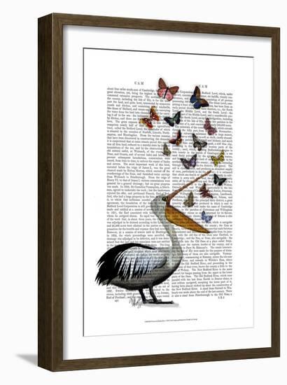 Pelican & Butterflies-Fab Funky-Framed Art Print