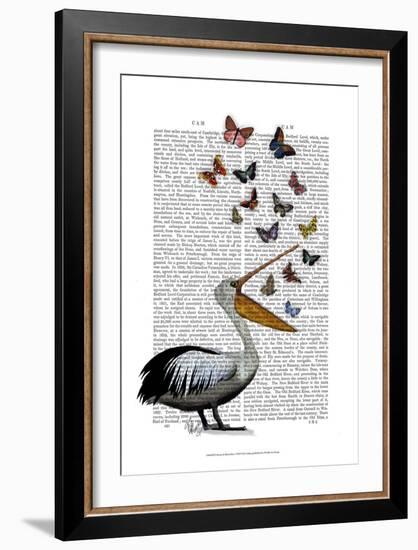 Pelican & Butterflies-Fab Funky-Framed Art Print