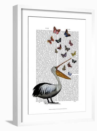 Pelican & Butterflies-Fab Funky-Framed Art Print