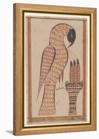 Pelican in its Piety, Fraktur Painting, C.1810-David Kulp-Framed Premier Image Canvas