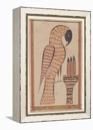 Pelican in its Piety, Fraktur Painting, C.1810-David Kulp-Framed Premier Image Canvas