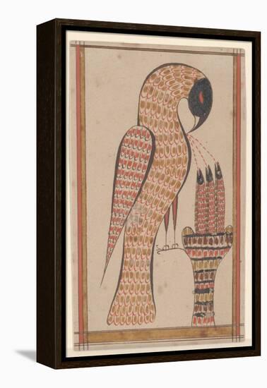 Pelican in its Piety, Fraktur Painting, C.1810-David Kulp-Framed Premier Image Canvas