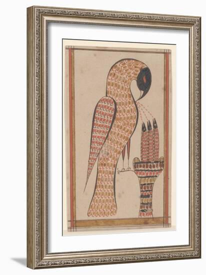 Pelican in its Piety, Fraktur Painting, C.1810-David Kulp-Framed Giclee Print