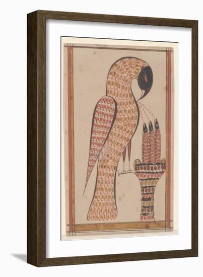 Pelican in its Piety, Fraktur Painting, C.1810-David Kulp-Framed Giclee Print
