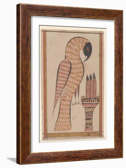 Pelican in its Piety, Fraktur Painting, C.1810-David Kulp-Framed Giclee Print