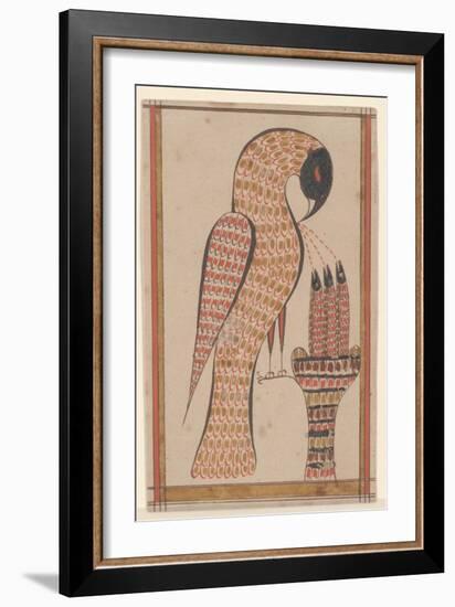 Pelican in its Piety, Fraktur Painting, C.1810-David Kulp-Framed Giclee Print