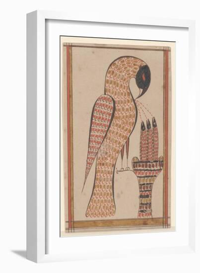 Pelican in its Piety, Fraktur Painting, C.1810-David Kulp-Framed Giclee Print