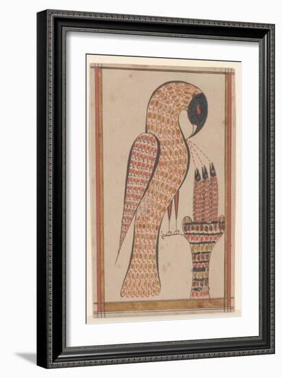 Pelican in its Piety, Fraktur Painting, C.1810-David Kulp-Framed Giclee Print