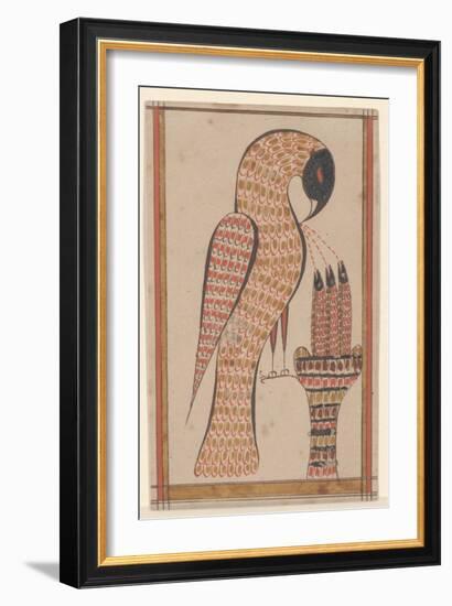 Pelican in its Piety, Fraktur Painting, C.1810-David Kulp-Framed Giclee Print