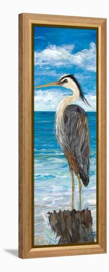 Pelican in the View-Julie DeRice-Framed Stretched Canvas