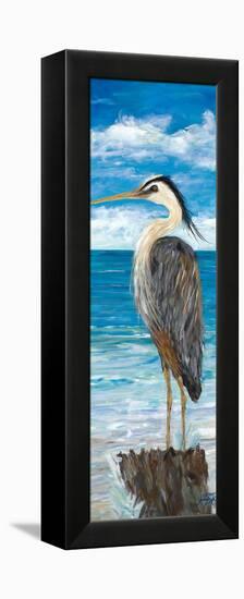 Pelican in the View-Julie DeRice-Framed Stretched Canvas