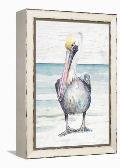 Pelican On The Shore I-Patricia Pinto-Framed Stretched Canvas