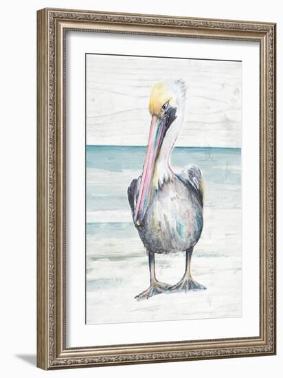 Pelican On The Shore I-Patricia Pinto-Framed Art Print