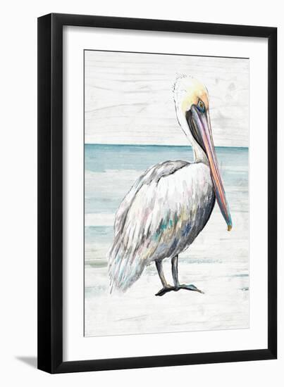 Pelican On The Shore II-Patricia Pinto-Framed Art Print