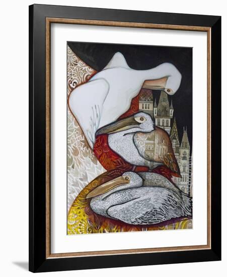 Pelicans-Oxana Zaika-Framed Giclee Print