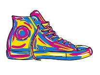 Retro Sneakers Hand Drawn and Hand Painted-pelonmaker-Art Print
