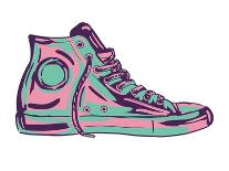 Retro Sneakers Hand Drawn and Hand Painted-pelonmaker-Art Print